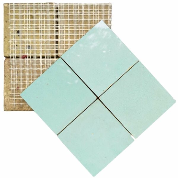 Echantillon Terre De Zellige 10X10 Cm Couleur 81 New Aqua Green W4378