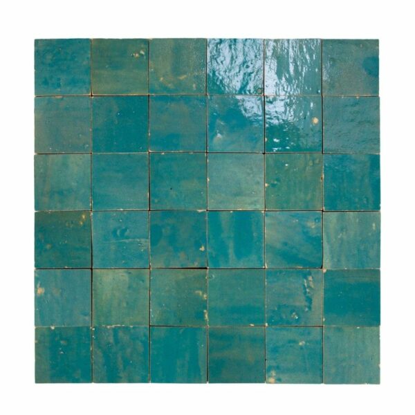 W3560 Mosaique Terre De Zellige 5X5 Cm Sur Plaque De 33 Lazuli Sans Joint 30X30 Cm