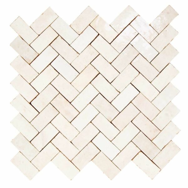 W4016 Mosaique Terre De Zellige 2.4X4.9 Cm Chevron 28.3X27.5 Cm 66 Oukaimeden