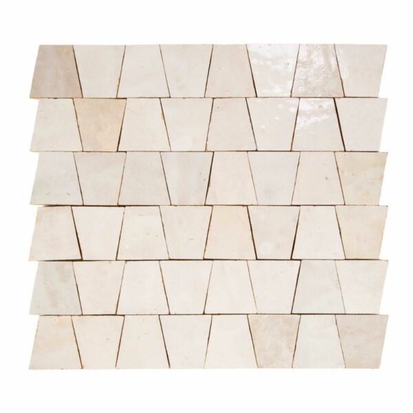 W4019 Mosaique Terre De Zellige Forme Trapeze 3.1X4.9 Cm 32.5X30 Cm 66 Oukaimeden