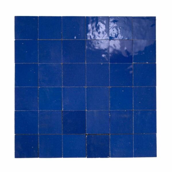 W4040 Mosaique Terre De Zellige 5X5 Cm Sur Plaque De 30X30 Cm 38 Bleu France (2)