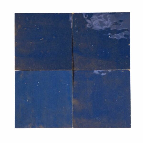 W4041 Carreau Terre De Zellige Vrac 10X10Cm 38 Bleu France