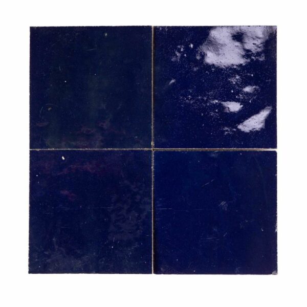 W4044 Carreau Terre De Zellige Vrac 10X10Cm 39 Bleu Nuit