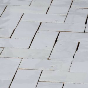 W4056 Mosaique Terre De Zellige 2.4X4.9 Cm Chevron 28.3X27.5 Cm 01 Blanc Neige (2)