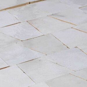 W4063 Mosaique Terre De Zellige Forme Trapeze 3.1X4.9 Cm 32.5X30 Cm 02 Blanc Fes (2)