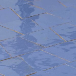 W4083 Mosaique Terre De Zellige Forme Trapeze 3.1X4.9 Cm 32.5X30 Cm 34 Bleu Azur (2)