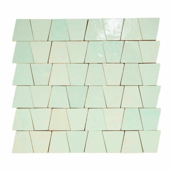 W4099 Mosaique Terre De Zellige Forme Trapeze 3.1X4.9 Cm 32.5X30 Cm 62 Iceberg