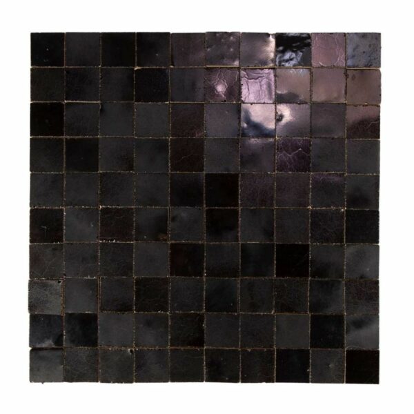 W4112 Mosaique Terre De Zellige 3X3 Cm Sur Plaque De 30.5X30.5 Cm 51 Bronze