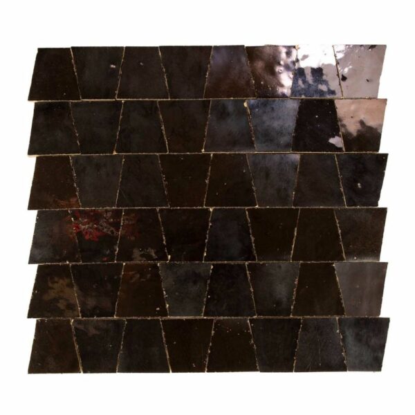 W4114 Mosaique Terre De Zellige Forme Trapeze 3.1X4.9 Cm 32.5X30 Cm 51 Bronze