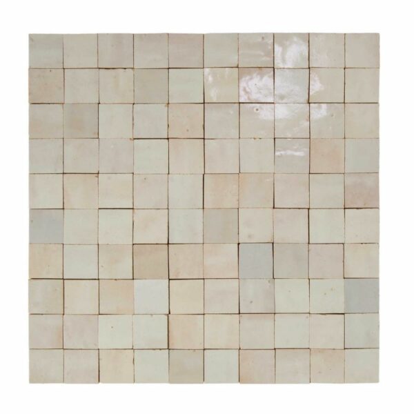 W4125 Mosaique Terre De Zellige 3X3 Cm Sur Plaque De 30.5X30.5 Cm 32 Cielo