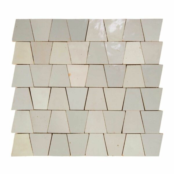 W4127 Mosaique Terre De Zellige Forme Trapeze 3.1X4.9 Cm 32.5X30 Cm 32 Cielo