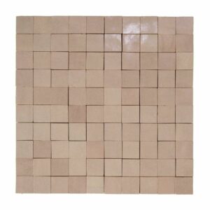 W4146 Mosaique Terre De Zellige 3X3 Cm Sur Plaque De 30.5X30.5 Cm 86 Gris de Lin