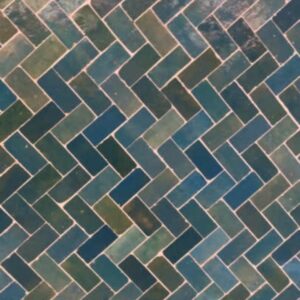 W4164 Mosaique Terre De Zellige 2.4X4.9 Cm Chevron 28.3X27.5 Cm 33 Lazuli ambiance video