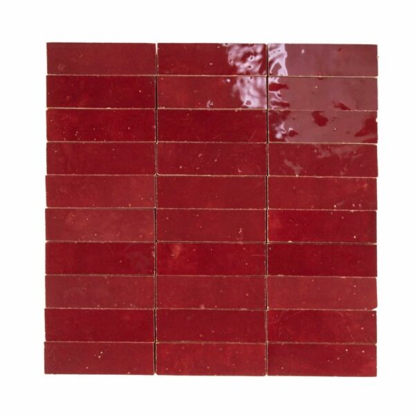 W4174 Mosaique Terre De Zellige 3X3 Cm Sur Plaque De 30.5X30.5 Cm 19 Lie de Vin