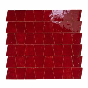 W4175 Mosaique Terre De Zellige 3X3 Cm Sur Plaque De 30.5X30.5 Cm 19 Lie de Vin