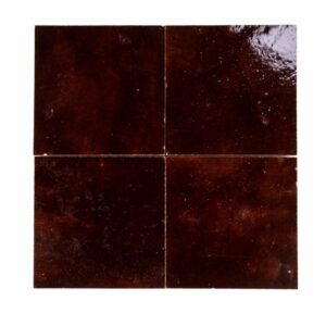 W4177 Carreau Terre De Zellige Vrac 10X10Cm 07 Marron Foncé