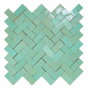 W4184 Mosaique Terre De Zellige 2.4X4.9 Cm Chevron 28.3X27.5 Cm 20 Maldive