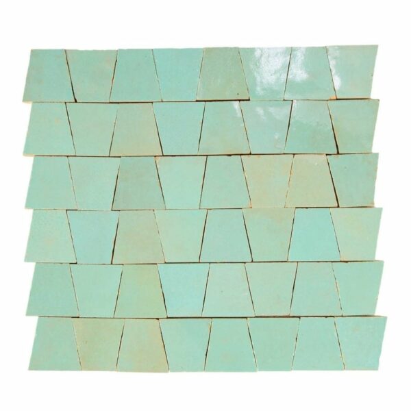 W4187 Mosaique Terre De Zellige Forme Trapeze 3.1X4.9 Cm 32.5X30 Cm Cm 20 Maldive