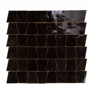 W4198 Mosaique Terre De Zellige Forme Trapeze 3.1X4.9 Cm 32.5X30 Cm Cm 05 Noir