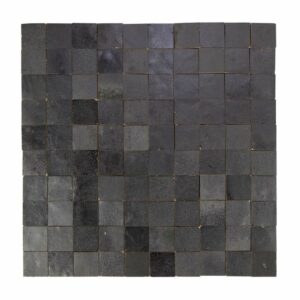 W4204 Mosaique Terre De Zellige 3X3 Cm Sur Plaque De 30.5X30.5 Cm 52 Noir Métal