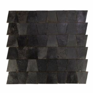 W4206 Mosaique Terre De Zellige Forme Trapeze 3.1X4.9 Cm 32.5X30 Cm 52 Noir Métal