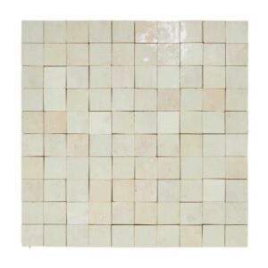 W4252 Mosaique Terre De Zellige 3X3 Cm Sur Plaque De 30.5X30.5 Cm Vert 42 Tilleul