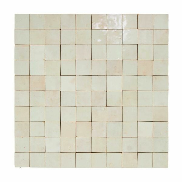 W4252 Mosaique Terre De Zellige 3X3 Cm Sur Plaque De 30.5X30.5 Cm Vert 42 Tilleul