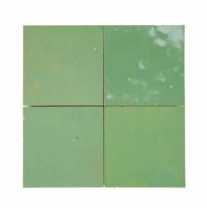 W4258 Carreau Terre De Zellige Vrac 10X10Cm 15 Vert d'Eau