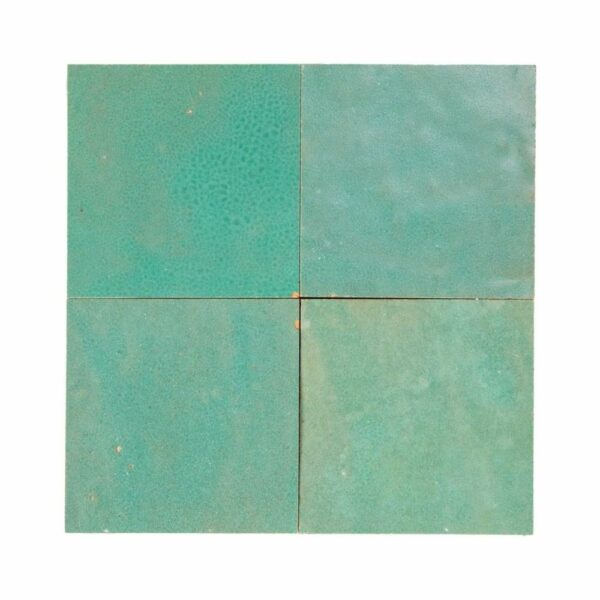 W4280 Carreau Terre De Zellige Vrac 10X10Cm 64 Vert Pacific