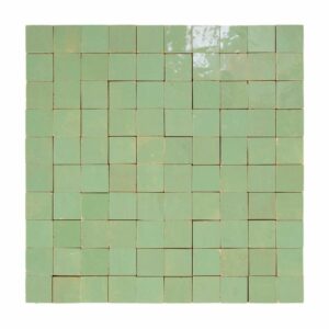 W4313 Mosaique Terre De Zellige 3X3 Cm Sur Plaque De 30.5X30.5 Cm 61 Amande