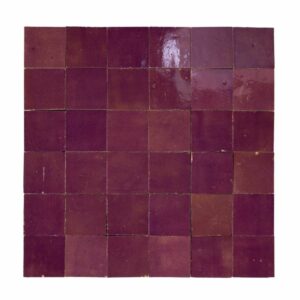 W4332 Mosaique Terre De Zellige 5X5 Cm Sur Plaque De 30X30 Cm 18 Violet