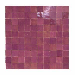 W4336 Mosaique Terre De Zellige 3X3 Cm Sur Plaque De 30.5X30.5 Cm 18 Violet